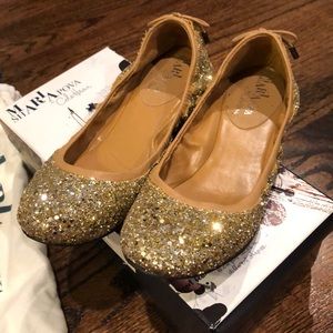 Cole Haan gold ballet flats